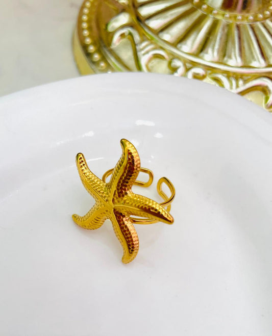 Anillo Estrella de Mar Ajustable Acero Inoxidable