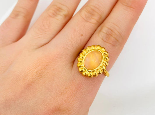 Anillo Doré Acero Inoxidable con baño de oro 18 kl