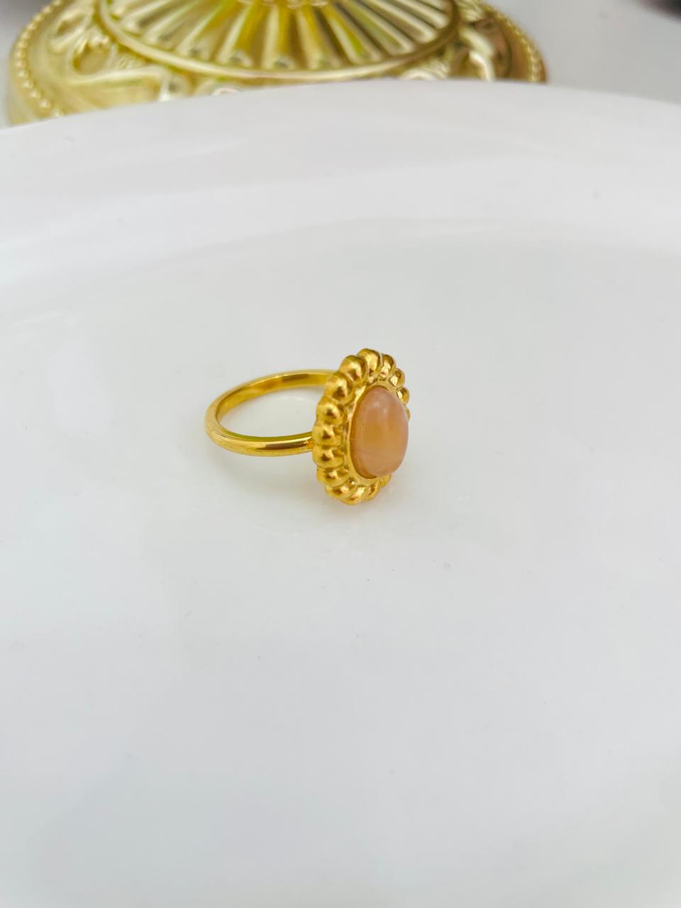 Anillo Doré Acero Inoxidable con baño de oro 18 kl